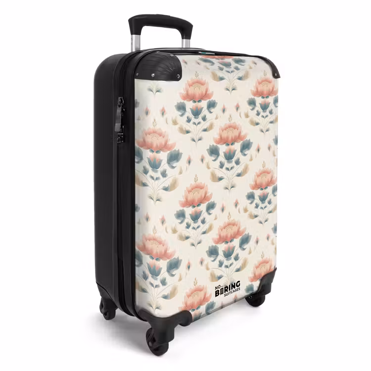 Koffer - Lotus - Blumen - Rosa - Lotus - Bloemen - Roze NBS - Handbagage koffer - Vrouwen middel