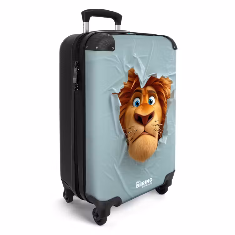Leeuw met oranje manen door plastic wand NBS - Handbagage koffer - Kinderen Unisex middel -productfoto_3d