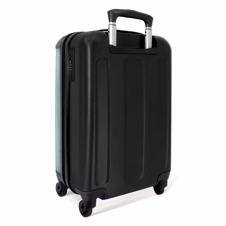 Leeuw met oranje manen door plastic wand NBS - Handbagage koffer - Kinderen Unisex middel -achterkant