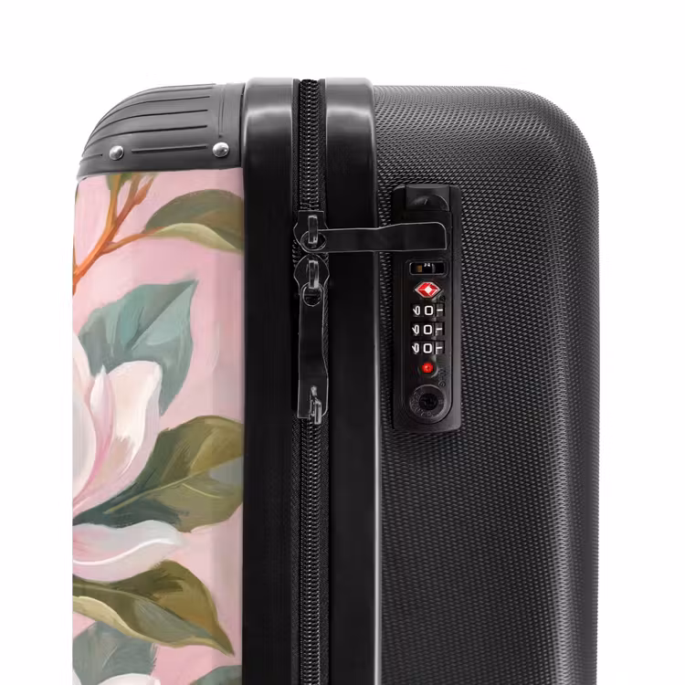 Koffer - Magnolien – Muster – Rosa - Magnolia's - Patroon - Roze NBS - Handbagage koffer - Vrouwen middel