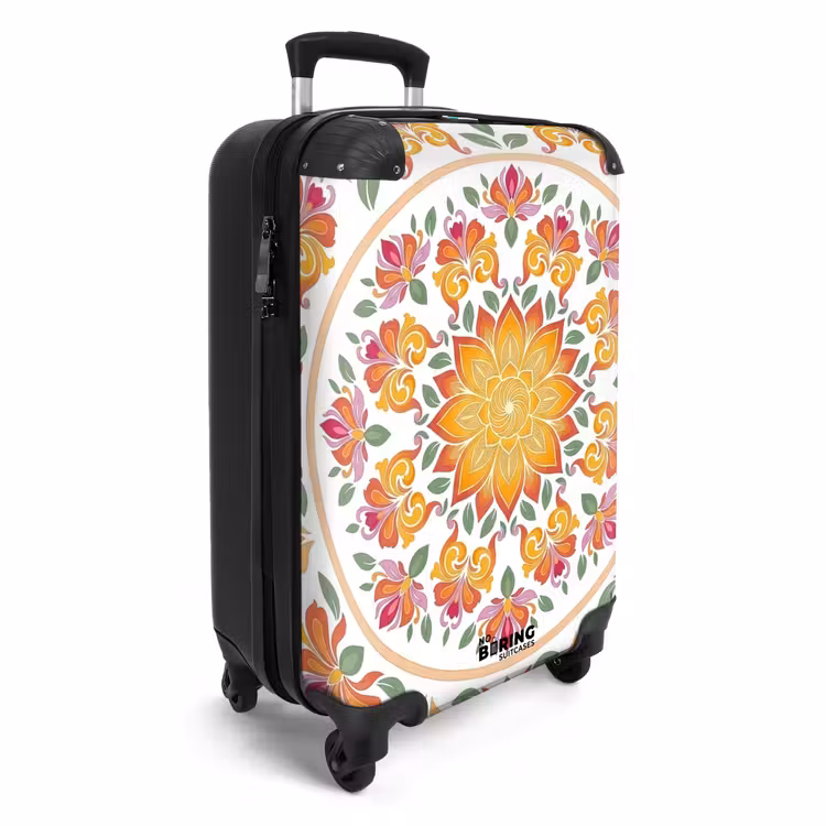 Koffer - Mandala – Blumen – Dekoration – Farbenfroh – Abstrakt - Mandala - Bloemen - Decoratie - Kleurrijk - Abstract NBS - Handbagage koffer - Vrouwen middel