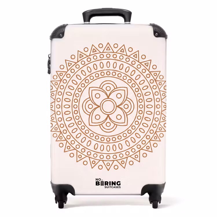 Koffer - Mandala – Geometrisch – Abstrakt – Orientalisch – Braun - Mandala - Geometrisch - Abstract - Oosters - Bruin NBS - Handbagage koffer - Volwassenen Unisex middel