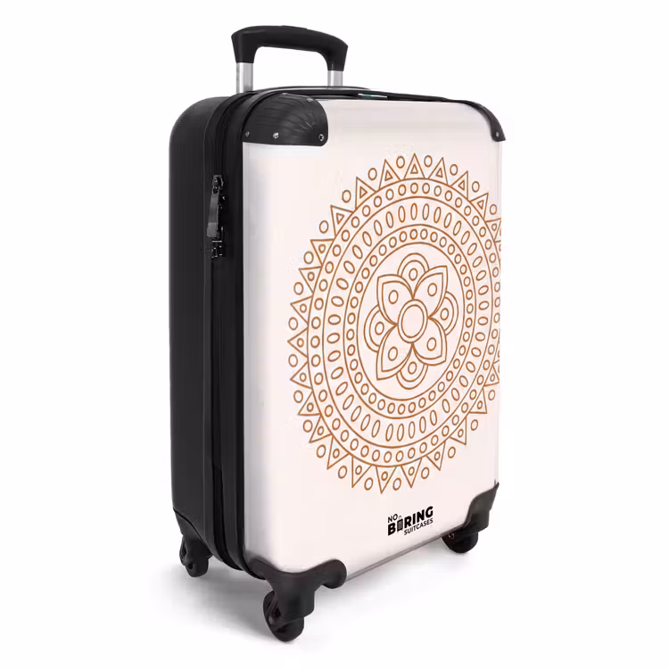 Koffer - Mandala – Geometrisch – Abstrakt – Orientalisch – Braun - Mandala - Geometrisch - Abstract - Oosters - Bruin NBS - Handbagage koffer - Volwassenen Unisex middel