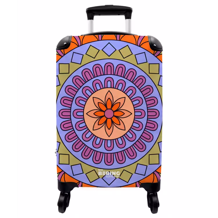 Koffer - Mandala – Kreis – Abstrakt – Farbenfroh – Muster - Mandala - Cirkel - Abstract - Kleurrijk - Patroon NBS - Handbagage koffer - Vrouwen middel