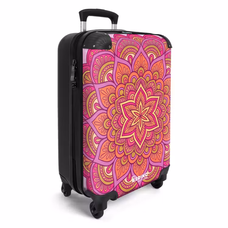 Koffer - Mandala – Kreis – Spirituell – Orientalisch – Rosa - Mandala - Cirkel - Spiritueel - Oosters - Roze NBS - Handbagage koffer - Vrouwen middel
