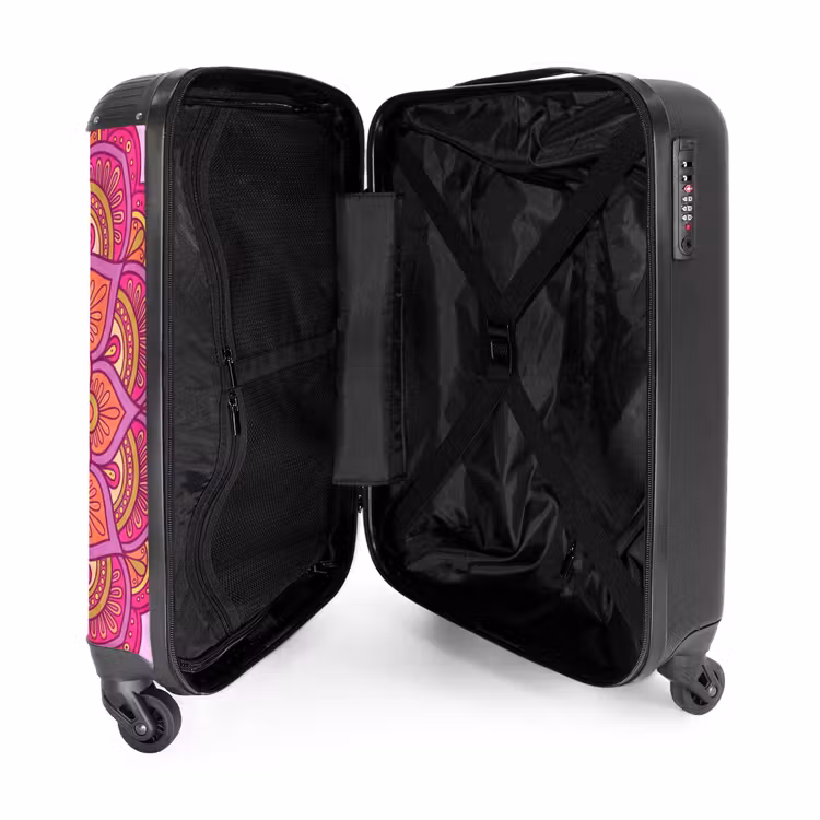 Koffer - Mandala – Kreis – Spirituell – Orientalisch – Rosa - Mandala - Cirkel - Spiritueel - Oosters - Roze NBS - Handbagage koffer - Vrouwen middel