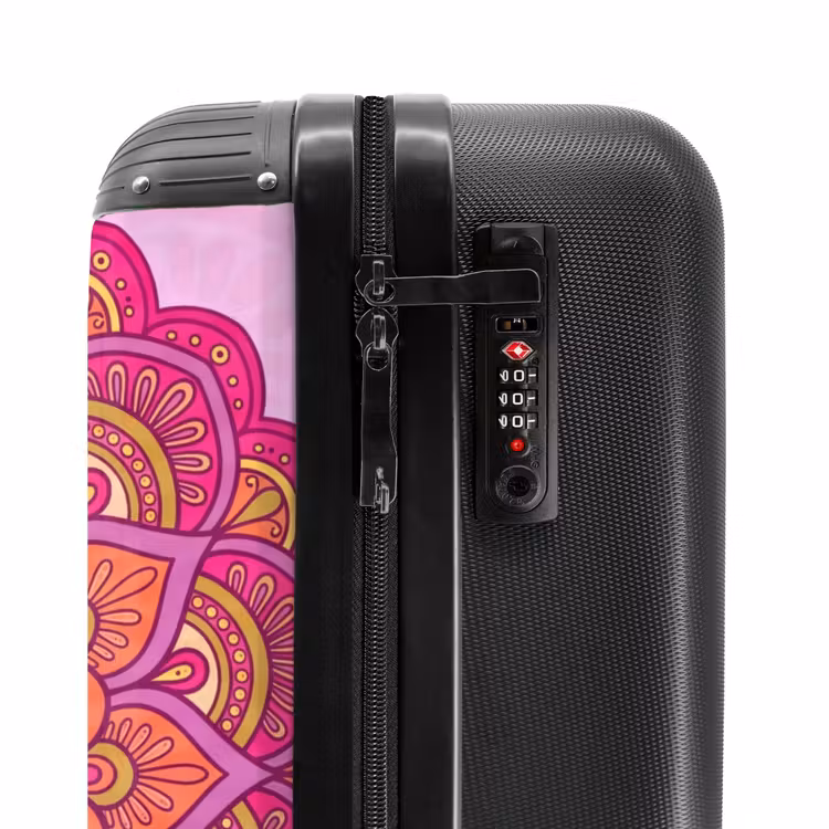 Koffer - Mandala – Kreis – Spirituell – Orientalisch – Rosa - Mandala - Cirkel - Spiritueel - Oosters - Roze NBS - Handbagage koffer - Vrouwen middel
