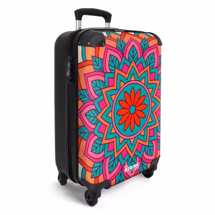 Koffer - Mandala – Muster – Abstrakt – Farbenfroh – Modern - Mandala - Patroon - Abstract - Kleurrijk - Modern NBS - Handbagage koffer - Vrouwen middel