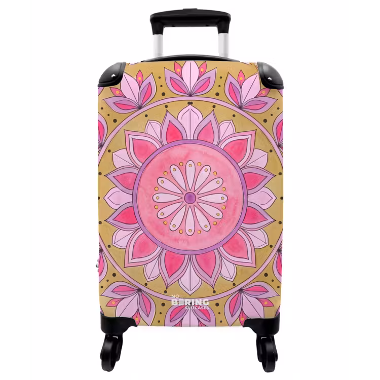Koffer - Mandala – Muster – Kunst – Aquarell – Rosa - Mandala - Patroon - Kunst - Aquarel - Roze NBS - Handbagage koffer - Vrouwen middel