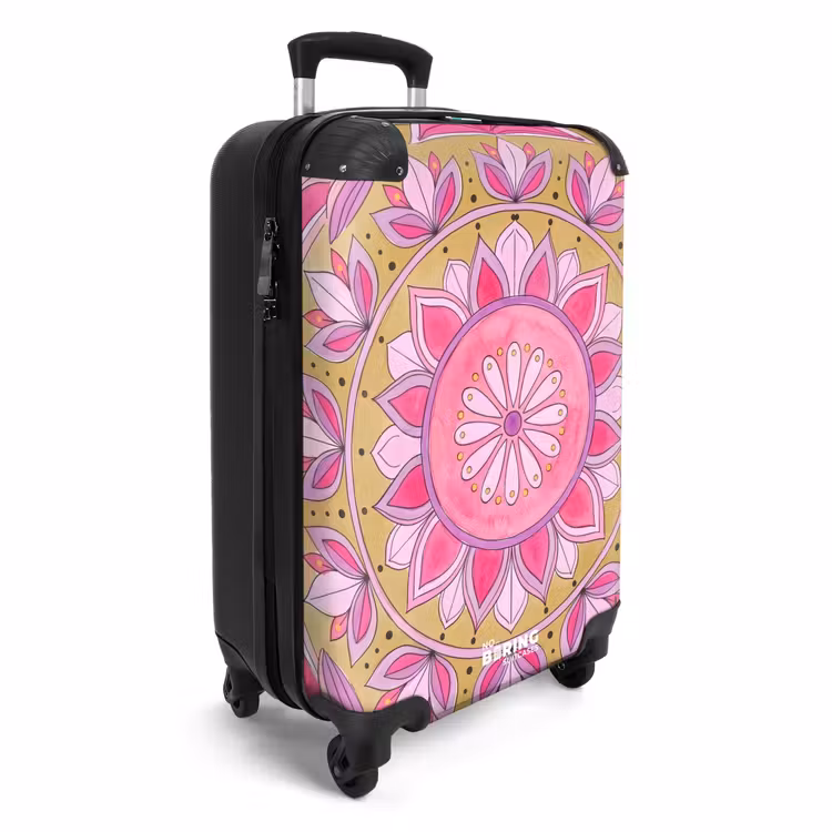Koffer - Mandala – Muster – Kunst – Aquarell – Rosa - Mandala - Patroon - Kunst - Aquarel - Roze NBS - Handbagage koffer - Vrouwen middel