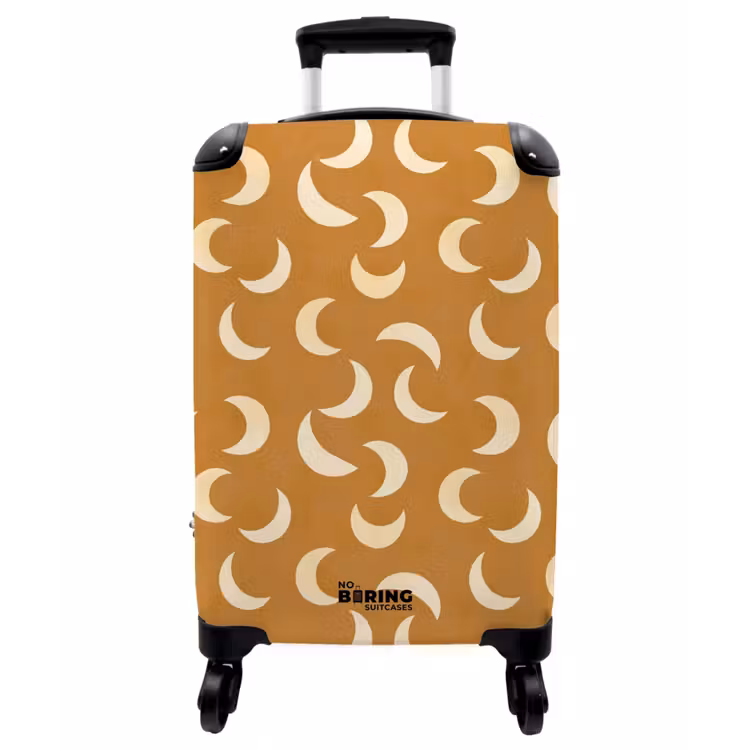 Koffer - Manen – Muster – Ocker - Manen - Patroon - Oker NBS - Handbagage koffer - Vrouwen middel