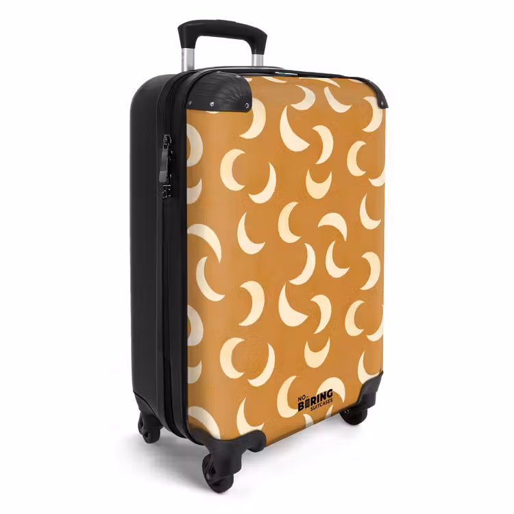 Koffer - Manen – Muster – Ocker - Manen - Patroon - Oker NBS - Handbagage koffer - Vrouwen middel