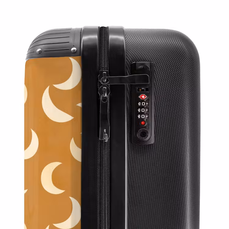 Koffer - Manen – Muster – Ocker - Manen - Patroon - Oker NBS - Handbagage koffer - Vrouwen middel
