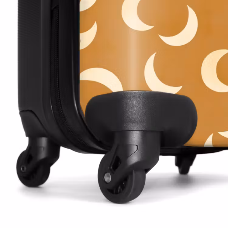 Koffer - Manen – Muster – Ocker - Manen - Patroon - Oker NBS - Handbagage koffer - Vrouwen middel
