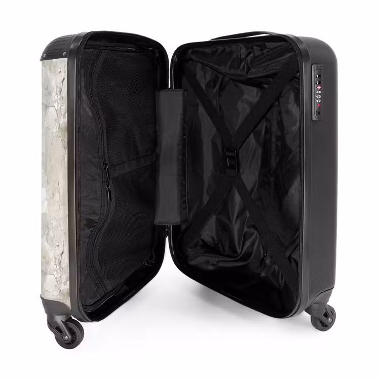 Marmer - Grijs - Aders NBS - Handbagage koffer - Volwassenen Unisex middel -binnenkant