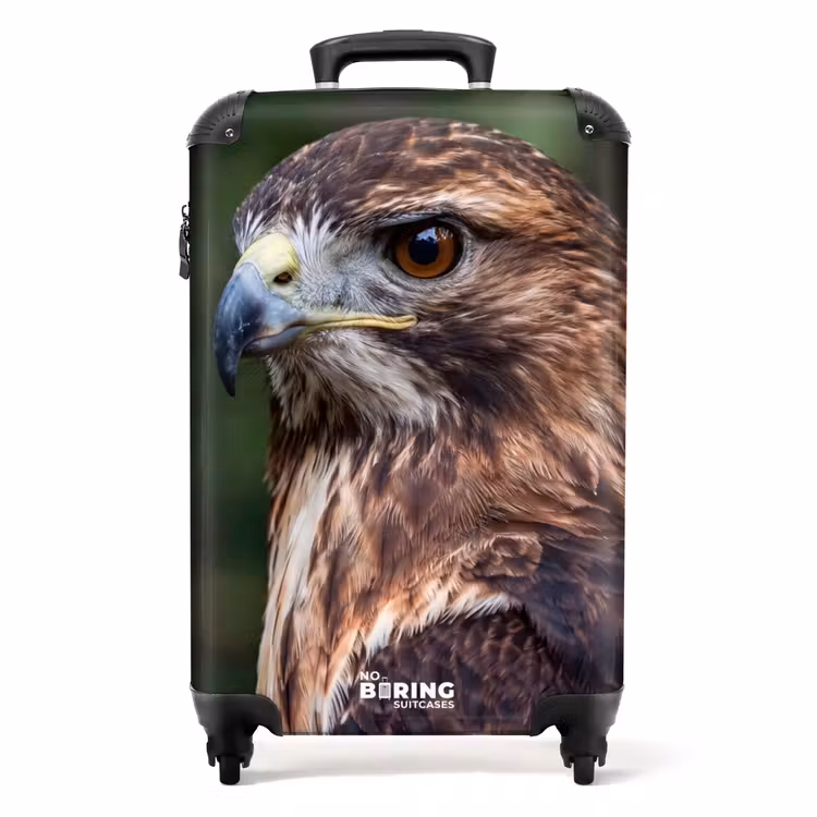 Koffer - Mäusebussard – Raubvogel – Natur – Braun - Buizerd - Roofvogel - Natuur - Bruin NBS - Handbagage koffer - Volwassenen Unisex middel