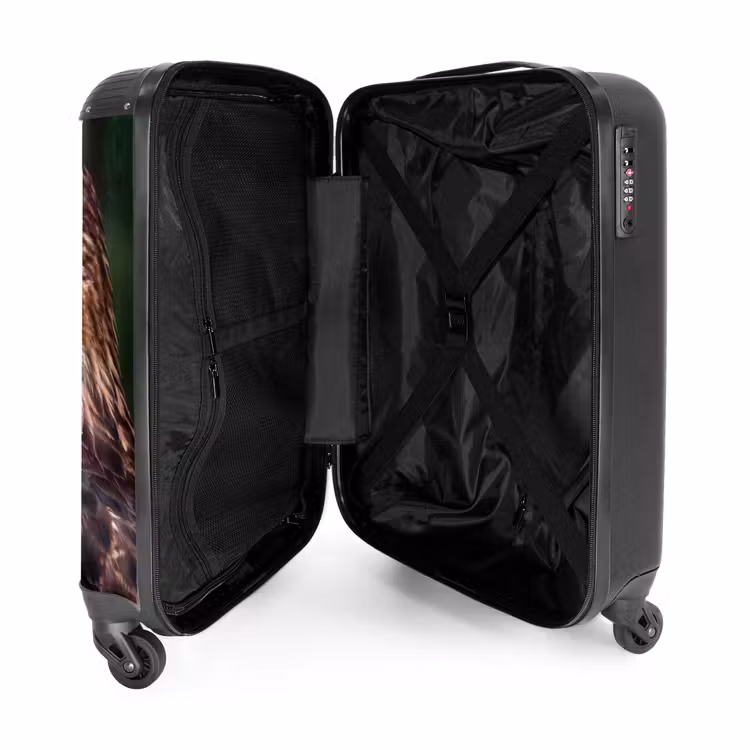 Koffer - Mäusebussard – Raubvogel – Natur – Braun - Buizerd - Roofvogel - Natuur - Bruin NBS - Handbagage koffer - Volwassenen Unisex middel