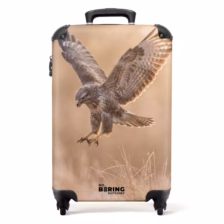 Koffer - Mäusebussard – Raubvogel – Natur – Braun - Buizerd - Roofvogel - Natuur - Bruin NBS - Handbagage koffer - Volwassenen Unisex middel