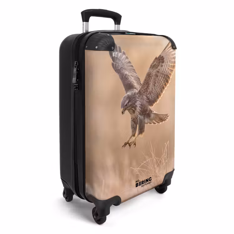 Koffer - Mäusebussard – Raubvogel – Natur – Braun - Buizerd - Roofvogel - Natuur - Bruin NBS - Handbagage koffer - Volwassenen Unisex middel