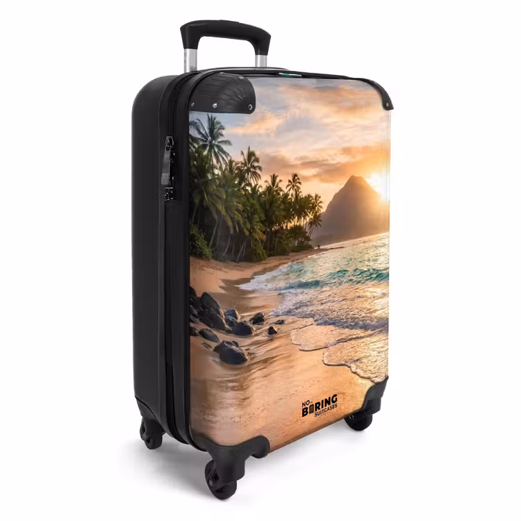 Koffer - Meer – Berge – Landschaft – Tropisch – Gold - Zee - Berg - Landschap - Tropisch - Goud NBS - Handbagage koffer - Volwassenen Unisex middel