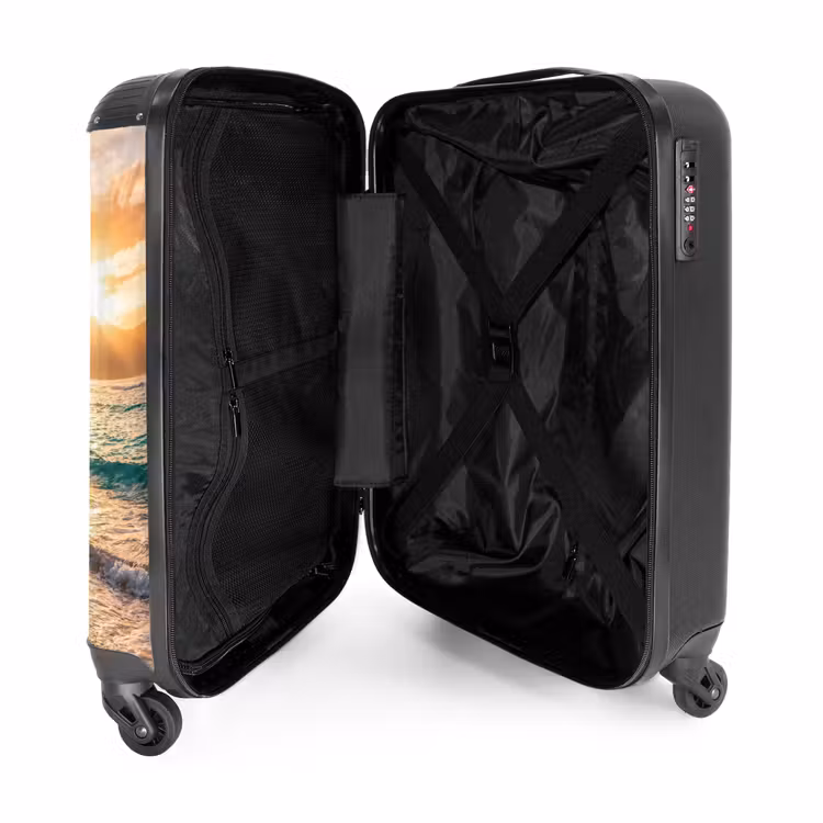 Koffer - Meer – Berge – Landschaft – Tropisch – Gold - Zee - Berg - Landschap - Tropisch - Goud NBS - Handbagage koffer - Volwassenen Unisex middel