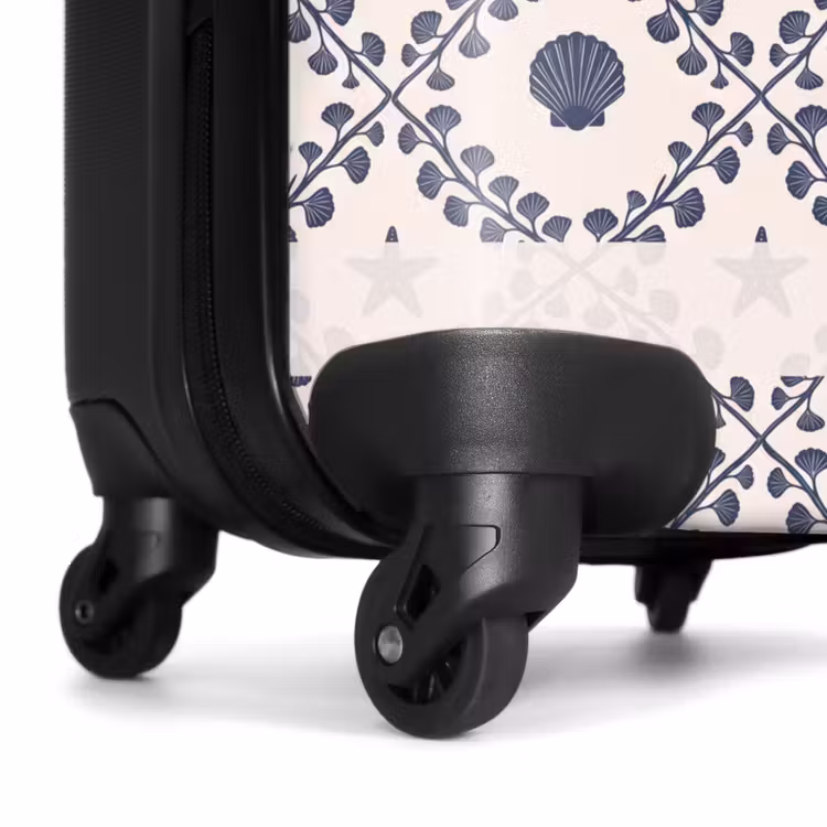 Koffer - Meer – Krabbe – Seestern – Muster – Blau - Zee - Krab - Zeester - Patroon - Blauw NBS - Handbagage koffer - Volwassenen Unisex middel
