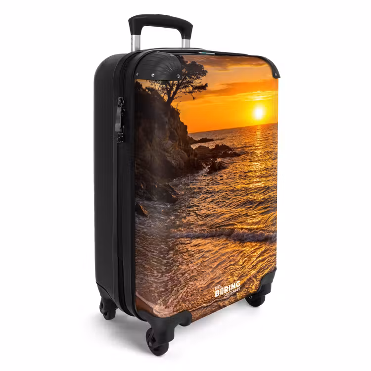 Koffer - Meer – Küste – Sonnenuntergang – Natur – Orange - Zee - Kust - Zonsondergang - Natuur - Oranje NBS - Handbagage koffer - Volwassenen Unisex middel
