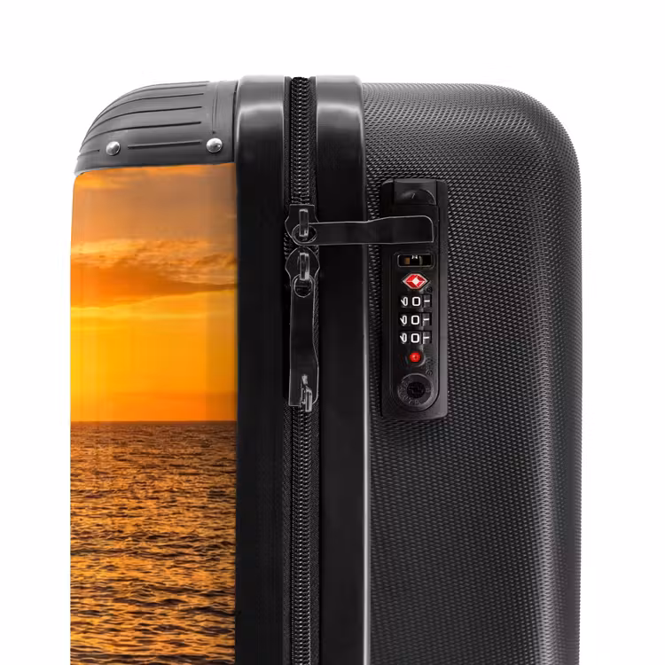 Koffer - Meer – Küste – Sonnenuntergang – Natur – Orange - Zee - Kust - Zonsondergang - Natuur - Oranje NBS - Handbagage koffer - Volwassenen Unisex middel