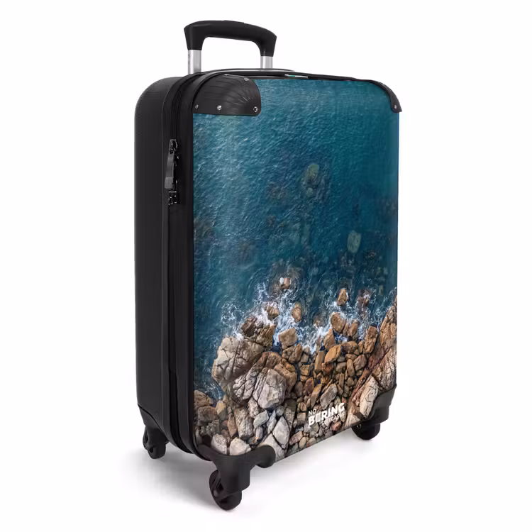 Koffer - Meer – Küstenlinie – Natur – Abstrakt – Blau - Zee - Kustlijn - Natuur - Abstract - Blauw NBS - Handbagage koffer - Volwassenen Unisex middel
