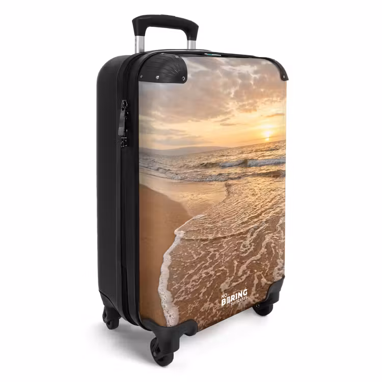 Koffer - Meer – Küstenlinie – Wolken – Landschaft – Orange - Zee - Kustlijn - Wolken - Landschap - Oranje NBS - Handbagage koffer - Volwassenen Unisex middel