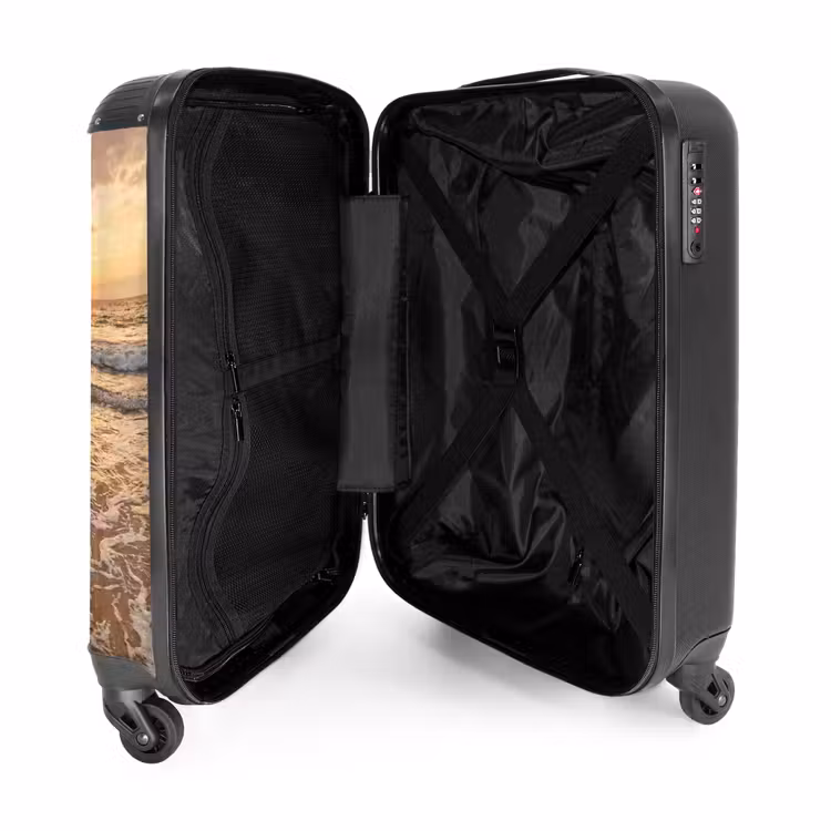 Koffer - Meer – Küstenlinie – Wolken – Landschaft – Orange - Zee - Kustlijn - Wolken - Landschap - Oranje NBS - Handbagage koffer - Volwassenen Unisex middel