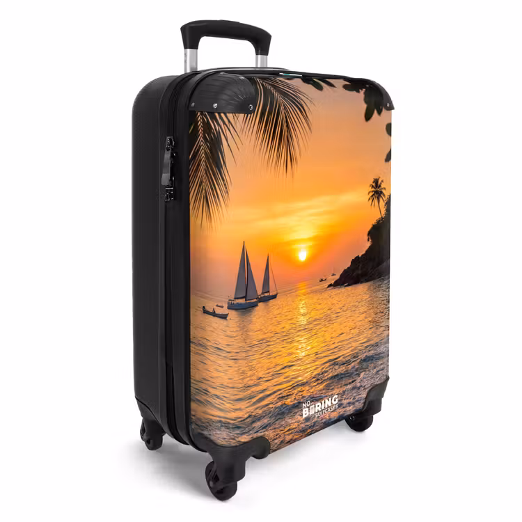 Koffer - Meer – Sonnenuntergang – Boot – Natur – Orange — 2