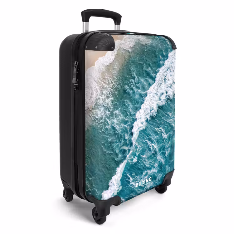 Koffer - Meer – Strand – Wellen – Natur – Blau - Zee - Strand - Golven - Natuur - Blauw NBS - Handbagage koffer - Volwassenen Unisex middel