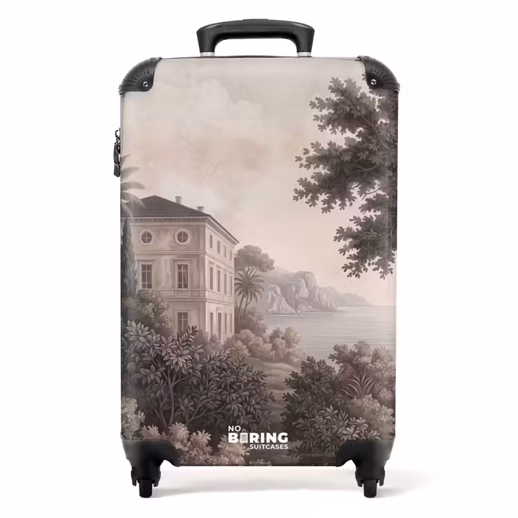Koffer - Meer – Villa – Beige - Zee - Villa - Beige NBS - Handbagage koffer - Volwassenen Unisex middel