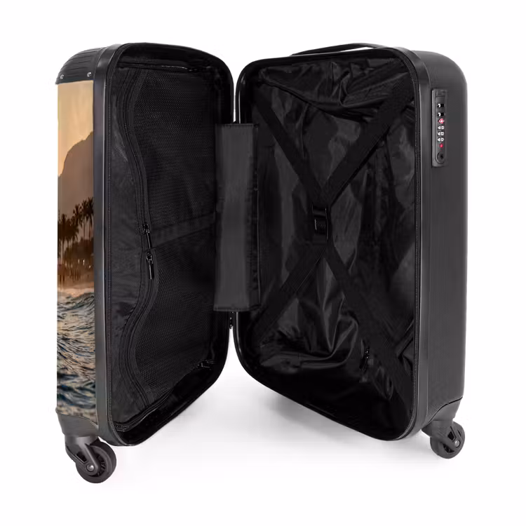 Koffer - Meer – Wellen – Sonnenuntergang – Küste – Gold - Zee - Golven - Zonsondergang - Kust - Goud NBS - Handbagage koffer - Volwassenen Unisex middel