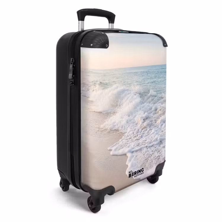 Koffer - Meer – Wellen – Strand – Natur – Weiß - Zee - Golven - Strand - Natuur - Wit NBS - Handbagage koffer - Volwassenen Unisex middel