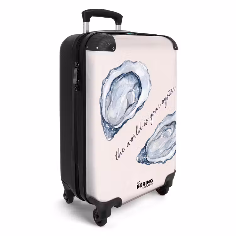 Koffer - Meeresleben – Auster – Aquarell – Minimalistisch – Blau - Zeeleven - Oester - Aquarel - Minimalistisch - Blauw NBS - Handbagage koffer - Volwassenen Unisex middel