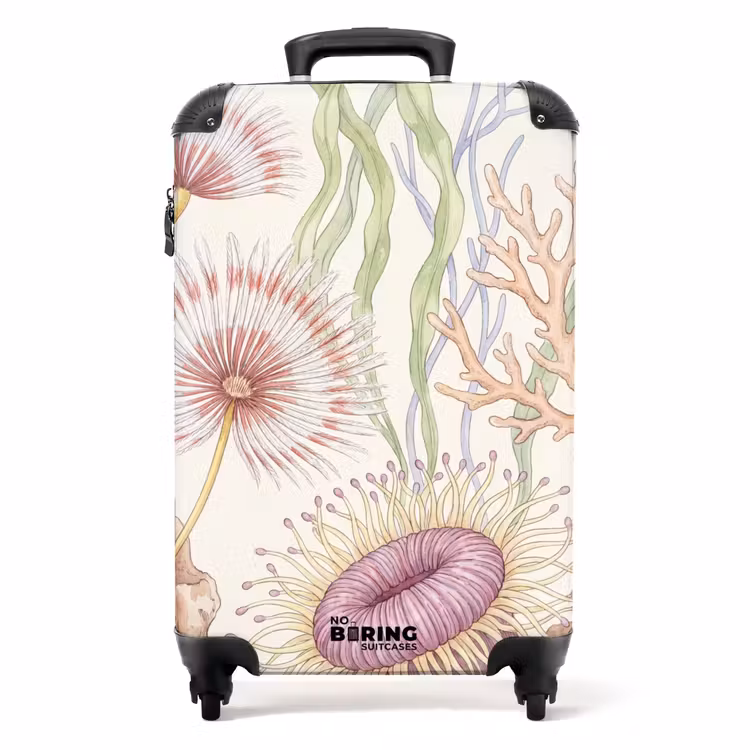 Koffer - Meeresleben – Korallen – Unterwasser – Illustration – Farbenfroh - Zeeleven - Koraal - Onderwater - Illustratie - Kleurrijk NBS - Handbagage koffer - Volwassenen Unisex middel