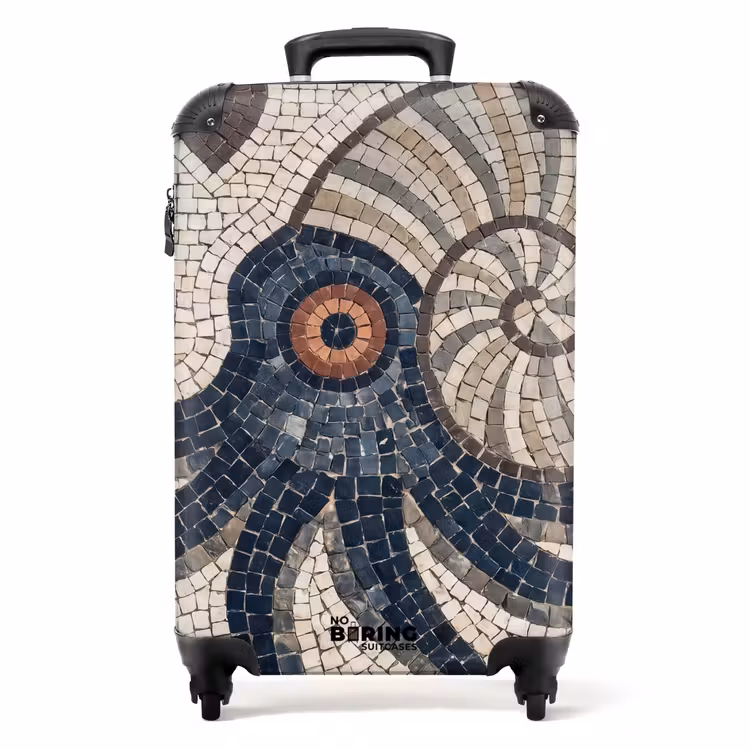 Koffer - Meeresleben – Mosaik – Kunst – Vintage – Beige - Zeeleven - Mozaïek - Kunst - Vintage - Beige NBS - Handbagage koffer - Volwassenen Unisex middel