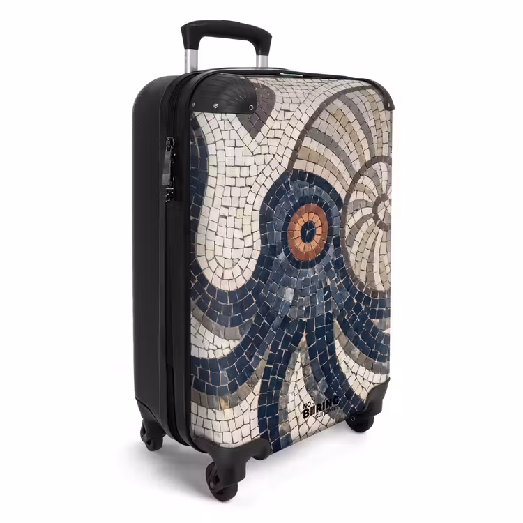 Koffer - Meeresleben – Mosaik – Kunst – Vintage – Beige - Zeeleven - Mozaïek - Kunst - Vintage - Beige NBS - Handbagage koffer - Volwassenen Unisex middel