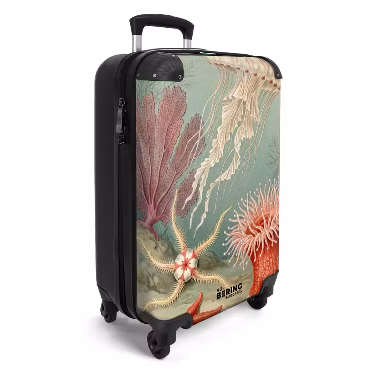 Koffer - Meeresleben – Qualle – Unterwasser – Illustration – Beige - Zeeleven - Kwal - Onderwater - Illustratie - Beige NBS - Handbagage koffer - Volwassenen Unisex middel