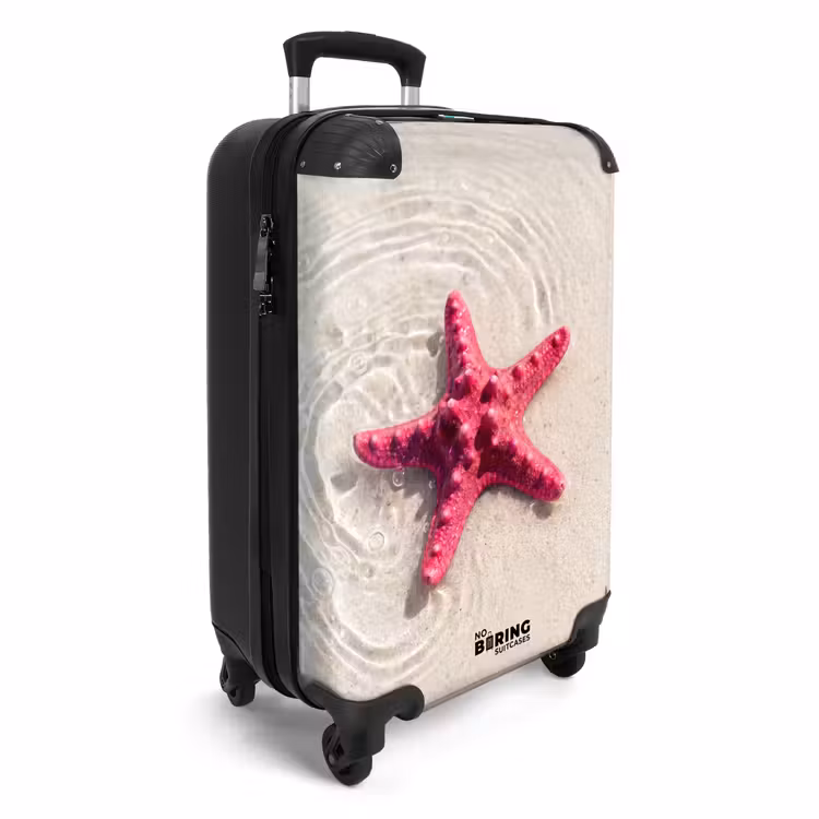 Koffer - Meeresleben – Seestern – Strand – Rosa – Wasser - Zeeleven - Zeester - Strand - Roze - Water NBS - Handbagage koffer - Vrouwen middel