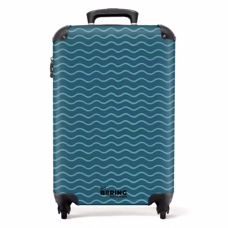 Zee patroon groen blauw NBS - Handbagage koffer - Kinderen Unisex middel -productfoto_recht
