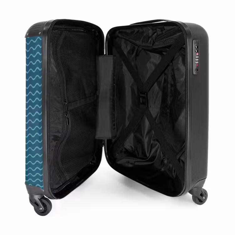 Zee patroon groen blauw NBS - Handbagage koffer - Kinderen Unisex middel -binnenkant