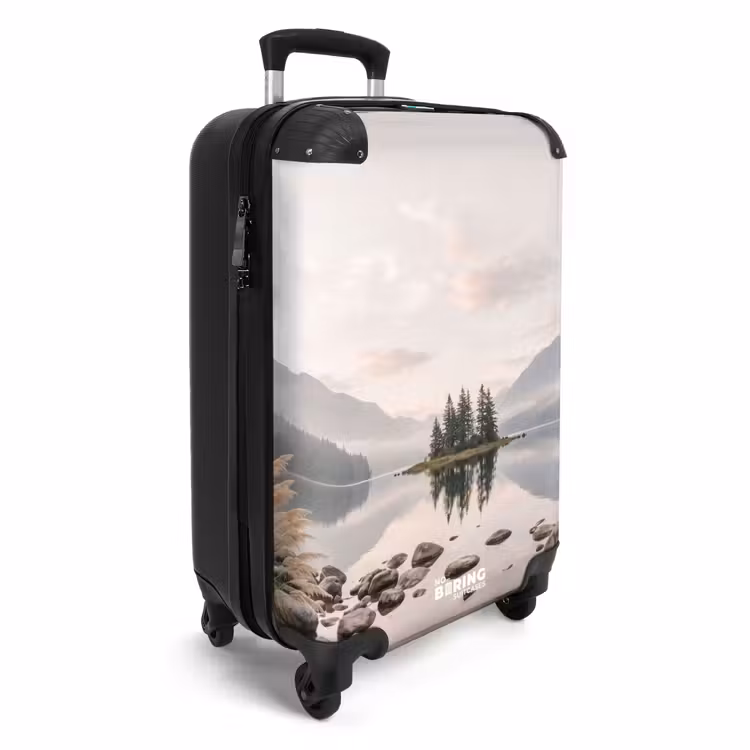 Koffer - Mehr – Berge – Landschaft – Grün - Meer - Bergen - Landschap - Groen NBS - Handbagage koffer - Volwassenen Unisex middel