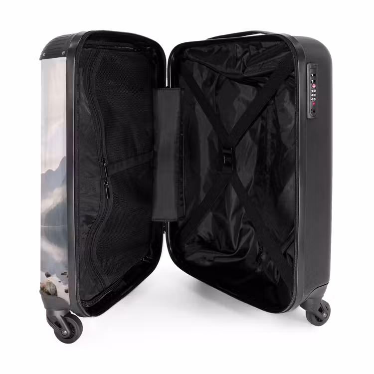 Koffer - Mehr – Berge – Landschaft – Grün - Meer - Bergen - Landschap - Groen NBS - Handbagage koffer - Volwassenen Unisex middel