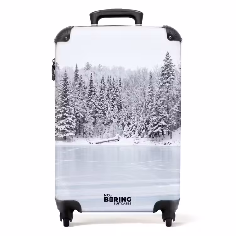 Koffer - Mehr – Kiefern – Eis – Winter – Beruhigend - Meer - Dennen - IJs - Winter - Rustgevend NBS - Handbagage koffer - Volwassenen Unisex middel
