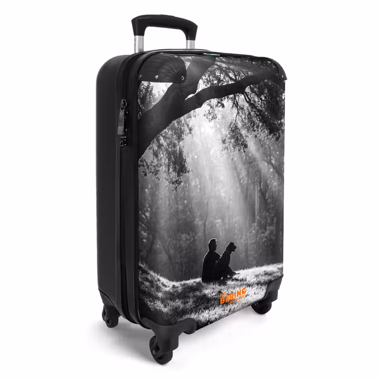 Koffer - Mensch – Hund – Natur – Schwarz-Weiß – Silhouette - Mens - Hond - Natuur - Zwart-wit - Silhouet NBS - Handbagage koffer - Volwassenen Unisex middel