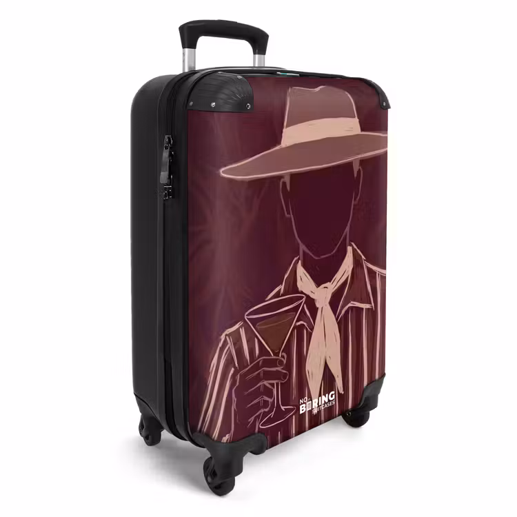 Koffer - Mensch – Hut – Cocktail – Abstrakt – Braun - Mens - Hoed - Cocktail - Abstract - Bruin NBS - Handbagage koffer - Vrouwen middel