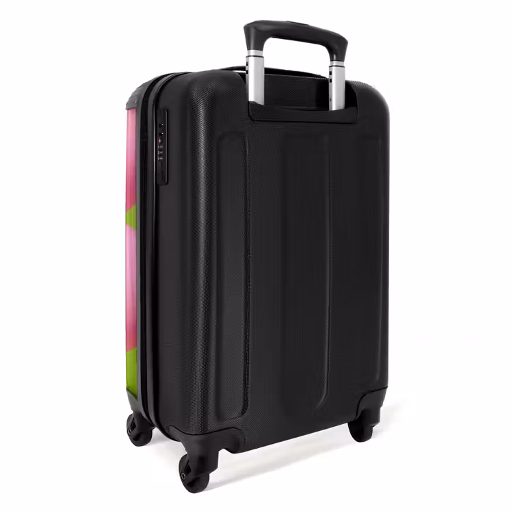 Koffer - Mensch – Luftballons – Party – Bunt – Rosa - Mens - Ballonnen - Feest - Kleurrijk - Roze NBS - Handbagage koffer - Volwassenen Unisex middel